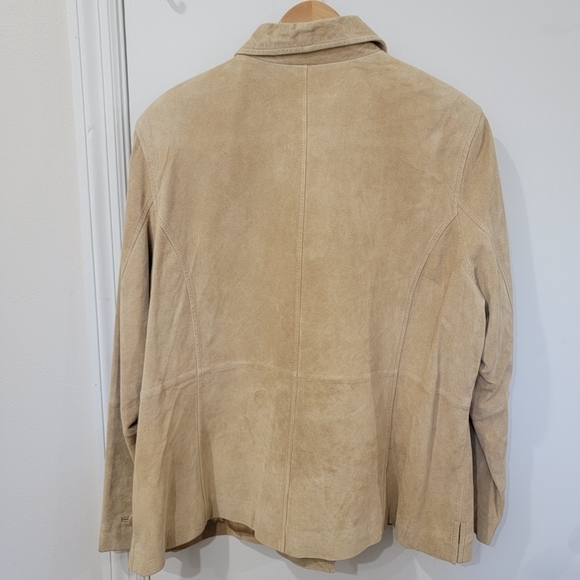 Parisian Signature Suede Coat Leather Jacket Light Tan Size 2X - Picture 5 of 16